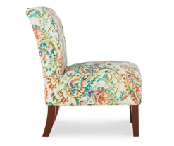 Danna Multicolor Upholstered Paisley Curved Back Slipper Chair -Northlight Outlet Home Store 810543301 3