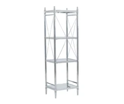 Hawkins Chrome & Glass 4-Tier Shelf -Northlight Outlet Home Store 810543325 5