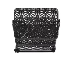 Mabry Black 3-Tier Pierced Floral Rolling Cart -Northlight Outlet Home Store 810543382 5