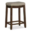 Brooke Natural & Dark Brown Backless Padded Counter Stool