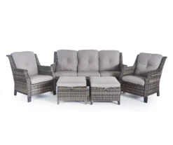Real Living Rockbridge All-Weather Wicker Cushioned Patio Sofa & Ottoman Set -Northlight Outlet Home Store 810544461 810544462 1 1