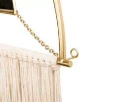 Brown Tassel-Accent Suspended Boho Semicircle Wall Mirror, (67.75") -Northlight Outlet Home Store 810546453 4