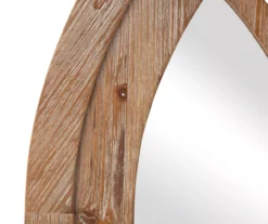 Natural Brown Arching Windowpane Wall Mirror, (40.16") -Northlight Outlet Home Store 810546463 5