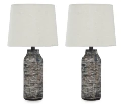 Black & White Streak Mahima Paper Table Lamp, 2-Pack