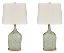 Sage Speckled Maribeth Paper Table Lamp, 2-Pack