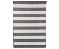 Afuera Onyx & Ivory Stripe Outdoor Area Rug -Northlight Outlet Home Store 810547476 810547477 810547478 1