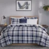 Navy Plaid Leroy Reversible California King 8-Piece Comforter Set