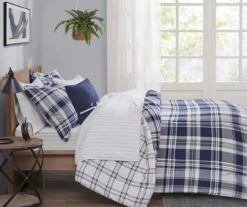 Navy Plaid Leroy Reversible California King 8-Piece Comforter Set -Northlight Outlet Home Store 810547535 2