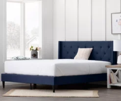 Isabelle Navy Upholstered Twin Wingback Bed -Northlight Outlet Home Store 810547602 810547606 810547614 810547610 5