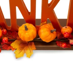 "Thankful" Pumpkin, Berries & Leaves Wordscript Tabletop Decor -Northlight Outlet Home Store 810547801 5