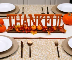 "Thankful" Pumpkin, Berries & Leaves Wordscript Tabletop Decor -Northlight Outlet Home Store 810547801 7