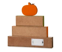 "Fall, Leaves, Pumpkin" Pumpkin & Letter Block LED Tabletop Decor -Northlight Outlet Home Store 810547823 3