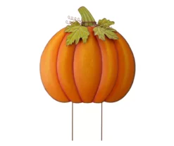 36" Oversize Orange Metal Pumpkin Yard Stake