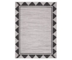 Broyhill Gray & Black Geometric Border Outdoor Area Rug -Northlight Outlet Home Store 810547881