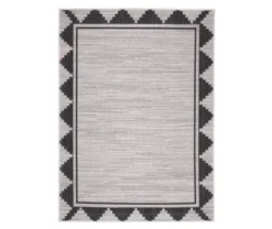 Broyhill Gray & Black Geometric Border Outdoor Area Rug -Northlight Outlet Home Store 810547883 810547882 810547881 1