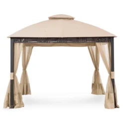 Westbrook Gazebo Beige Replacement Riplock Canopy & Side Mosquito Netting Set -Northlight Outlet Home Store 810549275 11