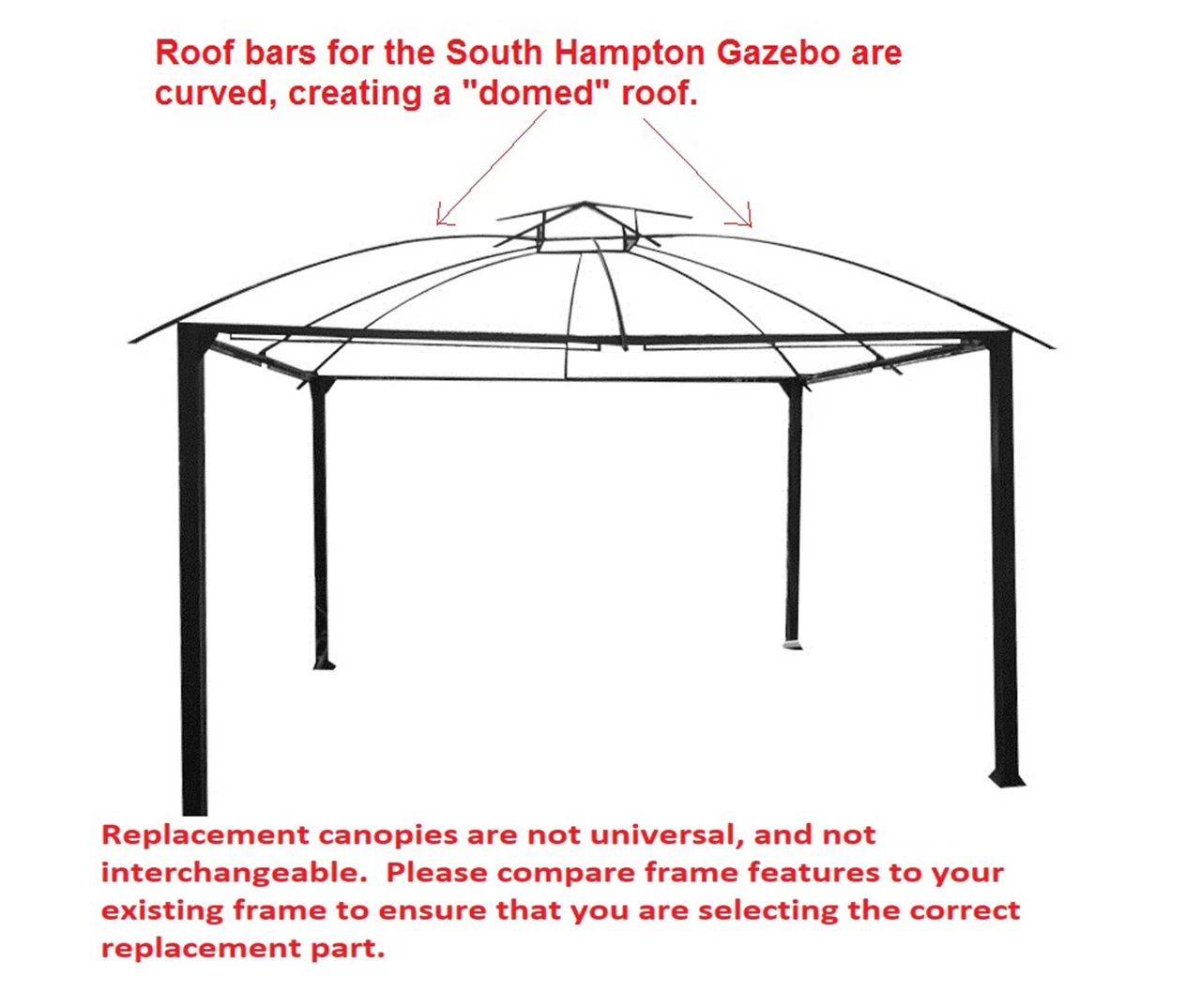 South Hampton Gazebo Canyon Stripe Replacement Canopy 3 South Hampton Gazebo Canyon Stripe Replacement Canopy - Image 3
