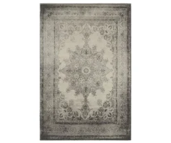 Ricardo Ivory & Gray Ornate Mandala Area Rug -Northlight Outlet Home Store 810551383