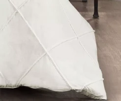 White Diamond Lattice Pom-Pom Full/Queen 3-Piece Comforter Set -Northlight Outlet Home Store 810552879 31