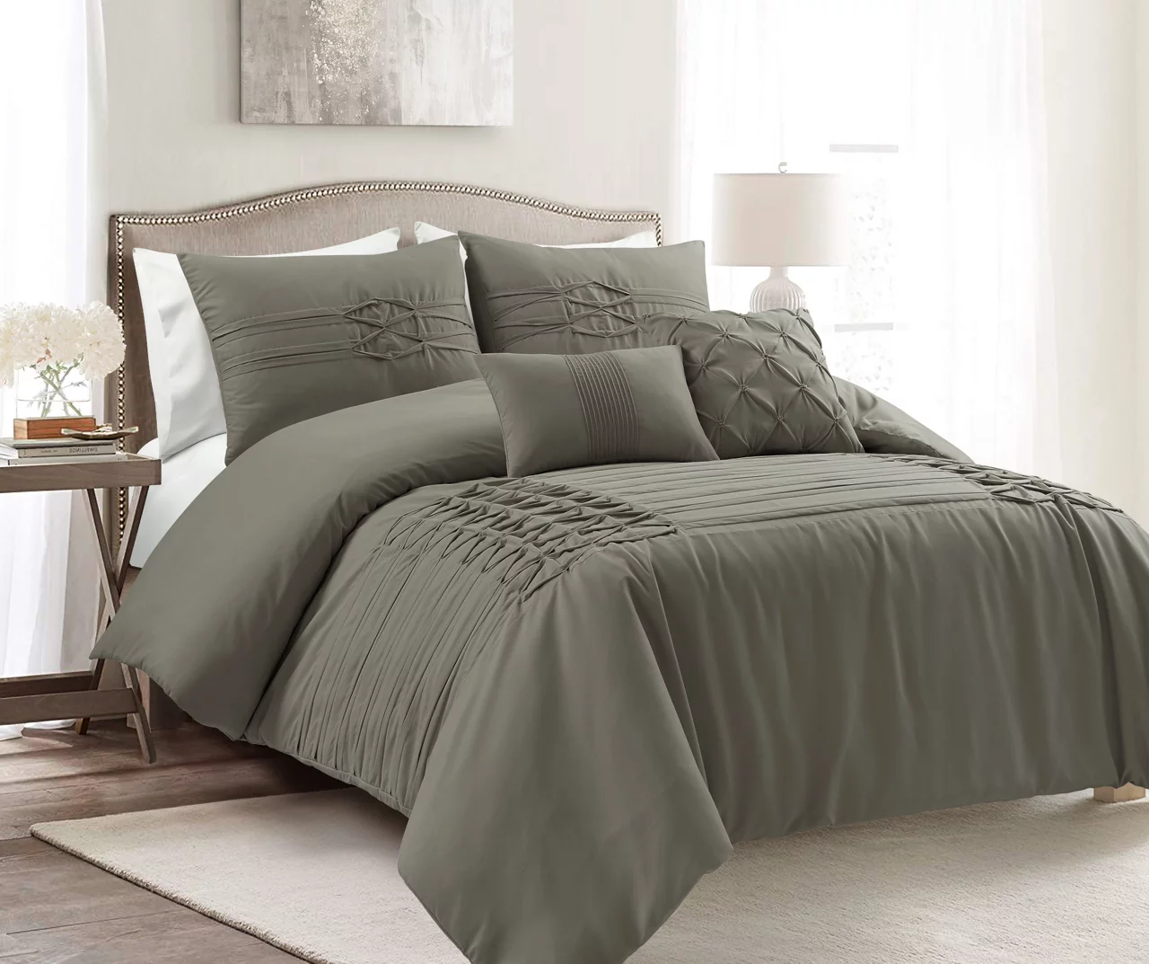 Aurora Pleated Pintuck Comforter Set 3 Aurora Pleated Pintuck Comforter Set - Image 3
