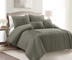 Aurora Pleated Pintuck Comforter Set 23 Aurora Pleated Pintuck Comforter Set -Northlight Outlet Home Store 810552892