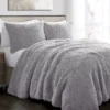 Emma Light Gray Faux Fur Full/Queen 3-Piece Comforter Set