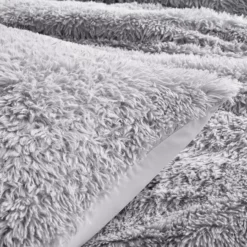 Emma Light Gray Faux Fur Full/Queen 3-Piece Comforter Set -Northlight Outlet Home Store 810552911 4