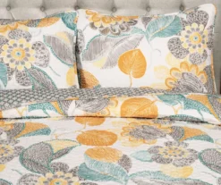 Layla White & Yellow Floral Full/Queen 3-Piece Quilt Set -Northlight Outlet Home Store 810552946 3