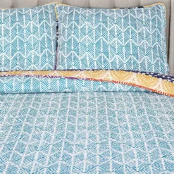 Fuchsia & Orange Bohemian Pattern Stripe Full/Queen 3-Piece Quilt Set -Northlight Outlet Home Store 810552951 31