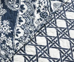 Aubree Navy & White Full/Queen 3-Piece Quilt Set -Northlight Outlet Home Store 810552957 3