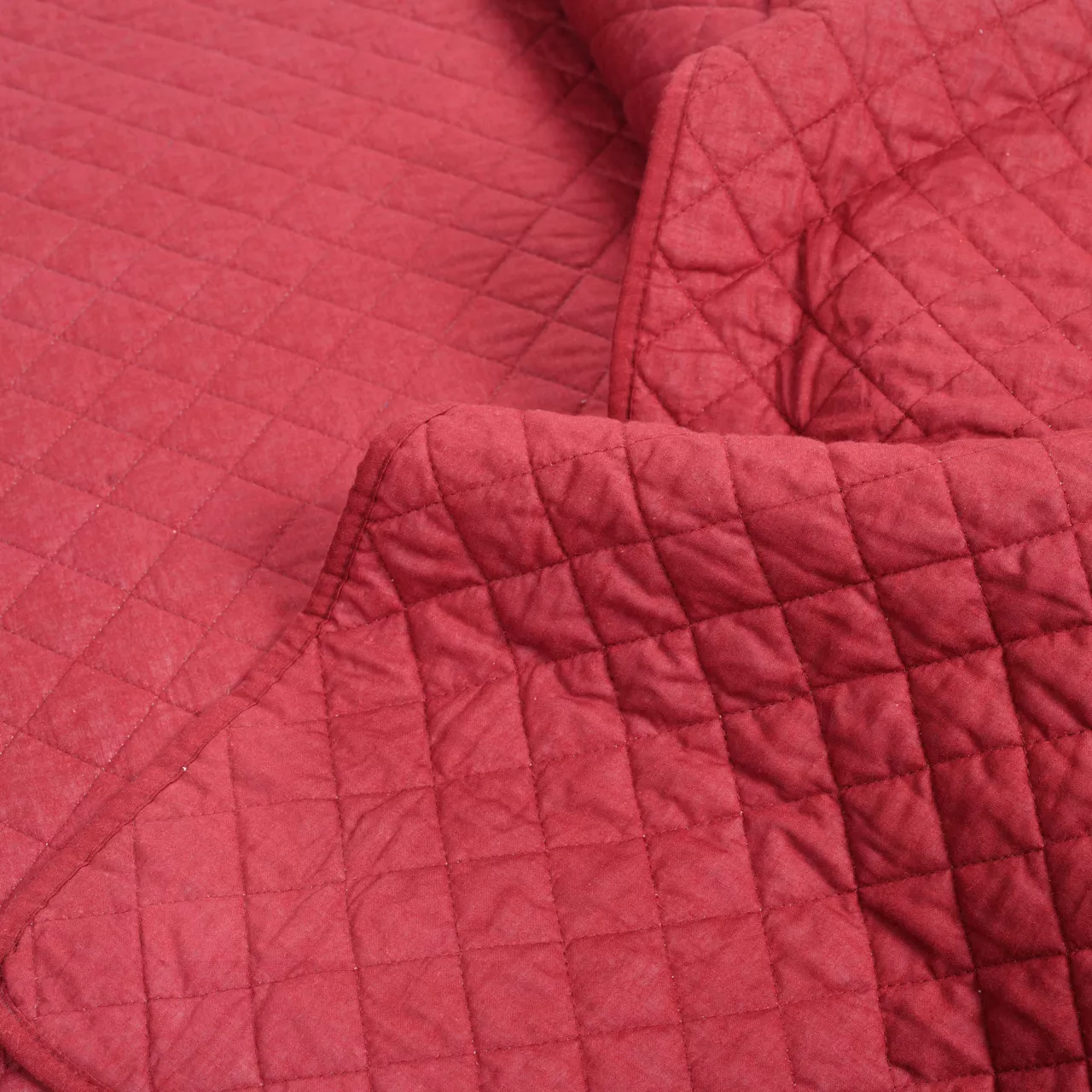 Ava Red Diamond-Quilted Full/Queen 3-Piece Quilt Set 4 Ava Red Diamond-Quilted Full/Queen 3-Piece Quilt Set - Image 4