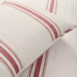 Beige & Red Stripe Full/Queen 3-Piece Quilt Set 15 Beige & Red Stripe Full/Queen 3-Piece Quilt Set -Northlight Outlet Home Store 810553004 41