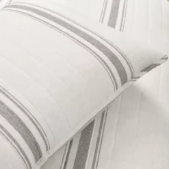 Beige & Gray Stripe Full/Queen 3-Piece Quilt Set -Northlight Outlet Home Store 810553006 4