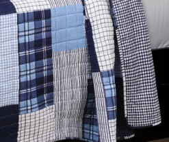 Greenville Navy & Blue Plaid Patchwork Full/Queen 3-Piece Quilt Set 9 Greenville Navy & Blue Plaid Patchwork Full/Queen 3-Piece Quilt Set -Northlight Outlet Home Store 810553070 3