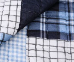 Greenville Navy & Blue Plaid Patchwork Full/Queen 3-Piece Quilt Set 10 Greenville Navy & Blue Plaid Patchwork Full/Queen 3-Piece Quilt Set -Northlight Outlet Home Store 810553070 4