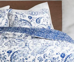 Erindale White & Blue Floral Paisley Full/Queen 3-Piece Quilt Set -Northlight Outlet Home Store 810553071 21
