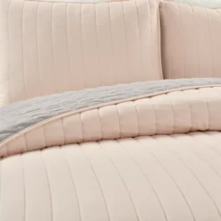 Soft Rose Stripe All-Season Full/Queen 3-Piece Coverlet Quilt Set 11 Soft Rose Stripe All-Season Full/Queen 3-Piece Coverlet Quilt Set -Northlight Outlet Home Store 810553267 3