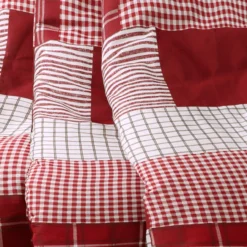 Greenville Red & White Plaid Patchwork Throw, (50" X 60") 8 Greenville Red & White Plaid Patchwork Throw, (50" X 60") -Northlight Outlet Home Store 810553467 2