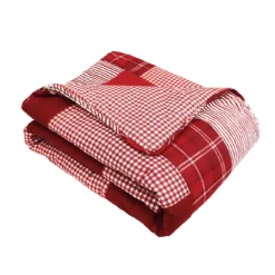 Greenville Red & White Plaid Patchwork Throw, (50" X 60") 11 Greenville Red & White Plaid Patchwork Throw, (50" X 60") -Northlight Outlet Home Store 810553467 31