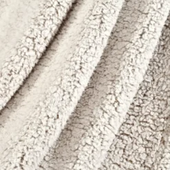 Beige Tassel-Fringe Sherpa Throw, (50" X 60") -Northlight Outlet Home Store 810553491 3