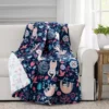 Hygge Navy, Turquoise & Red Floral Sloth Quilted Throw, (50" X 60")