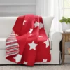 Red & White Stars Quilted Throw, (50" X 60")
