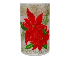 Northlight Red Poinsettia Flameless LED Candle Holder