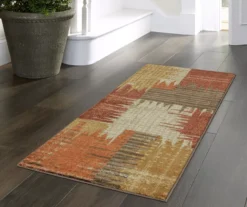Brown & Red Abstract Patchwork Runner, (20" X 60") -Northlight Outlet Home Store 810557490 11