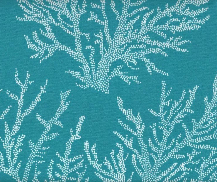 Sea Coral Turquoise French Edge Outdoor Chair Cushion 3 Sea Coral Turquoise French Edge Outdoor Chair Cushion - Image 3
