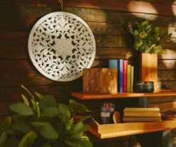 White Carved Medallion Round Wall Plaque -Northlight Outlet Home Store 810561124 810561893 810560248 810559954 810559913 10