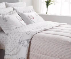 Real Living White & Pink Paris Bed-in-a-Bag Reversible Comforter Set -Northlight Outlet Home Store 810563044 B0 1