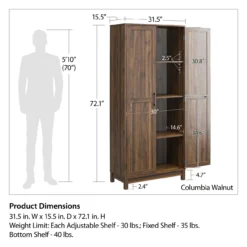 Seven Hills Columbia Walnut 2-Door Storage Cabinet -Northlight Outlet Home Store 810563167 71