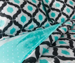 Blue & Black Arabesque Microfiber Twin 6-Piece Bed-in-a-Bag Set -Northlight Outlet Home Store 810563446 810563445 810563444 810563443 2