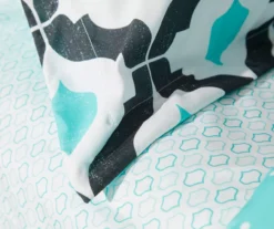 Blue & Black Arabesque Microfiber Twin 6-Piece Bed-in-a-Bag Set -Northlight Outlet Home Store 810563446 810563445 810563444 810563443 3